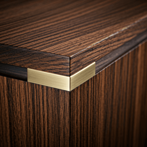 Крупный план материала и соединения в премиальной мебели.